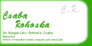 csaba rohoska business card